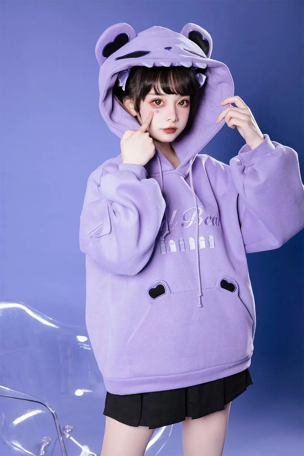 Aowu Aowu Cool Bear Hoodie