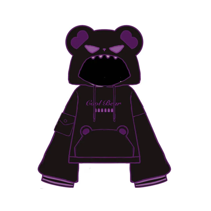 Aowu Aowu Cool Bear Hoodie