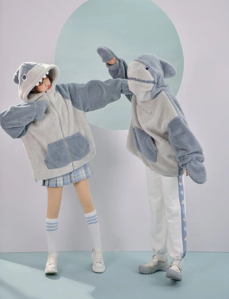 Autistic Shark Attack Zip Fleece Hoodie