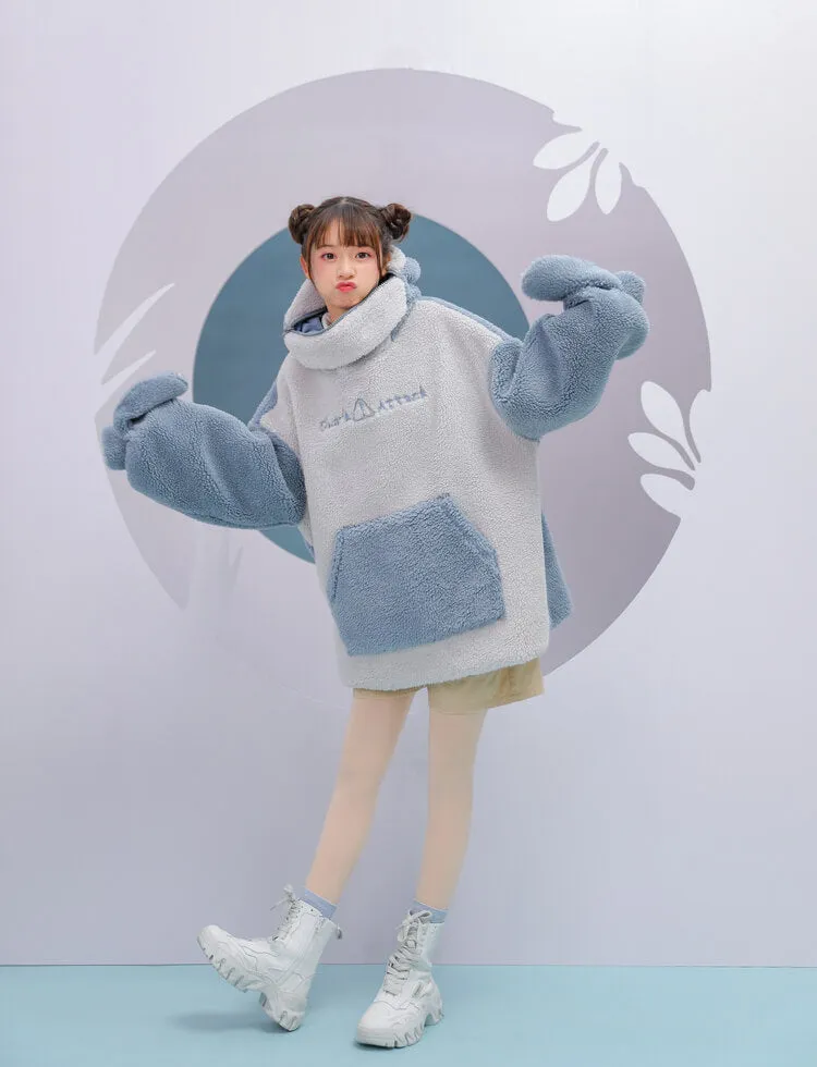 Autistic Shark Attack Zip Fleece Hoodie