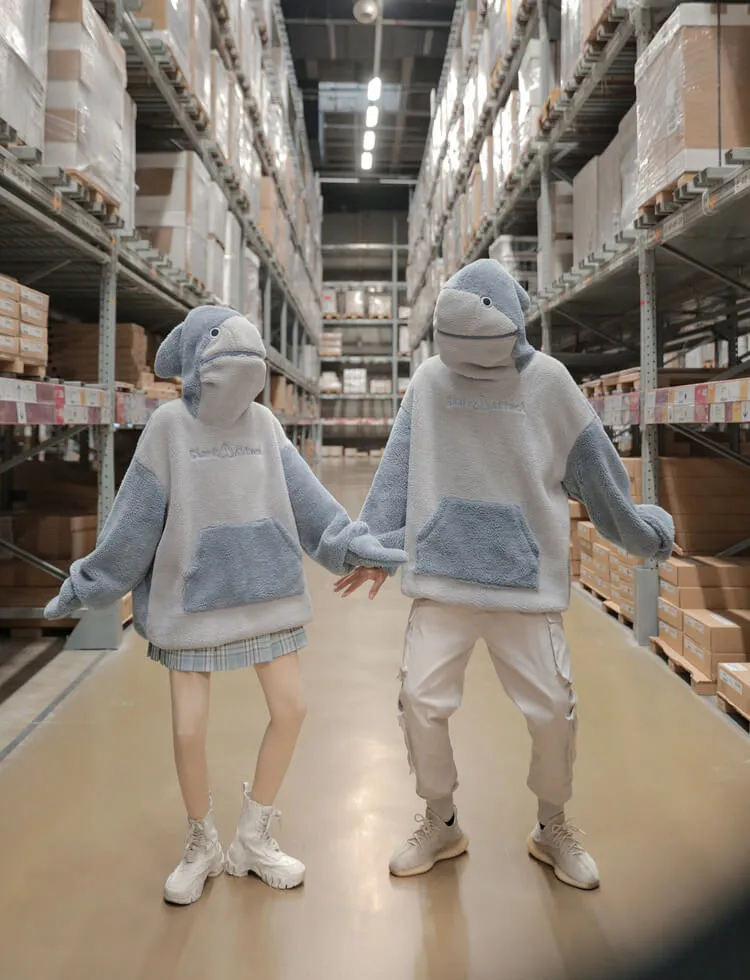 Autistic Shark Attack Zip Fleece Hoodie