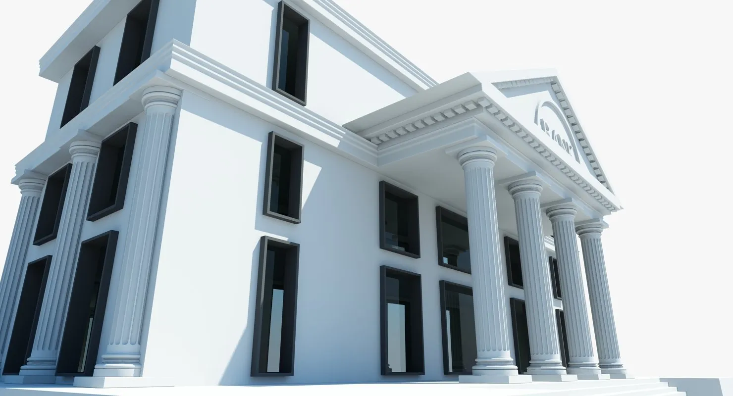 Bank Building 3D Model