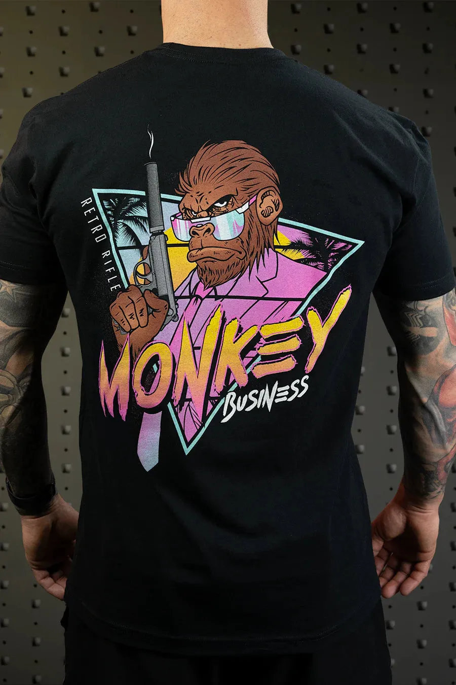Retro Rifle Monkey Business tee