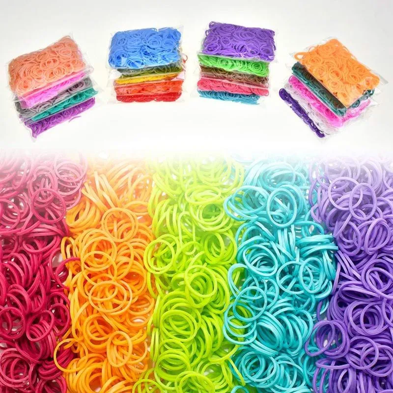 Solid Colour DIY Rubber Bands 600 Pack