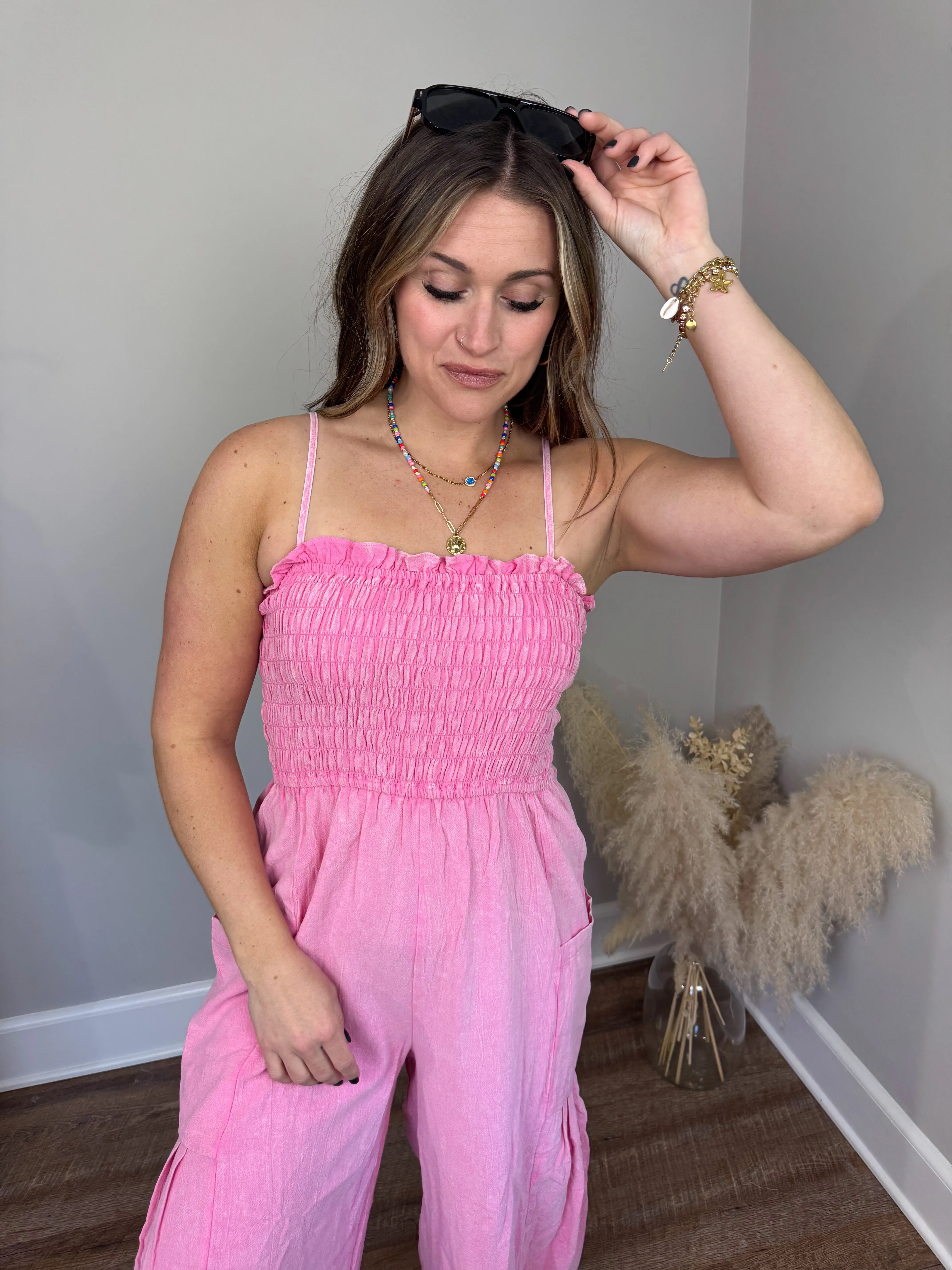 Sweet Love Smocked Jumpsuit